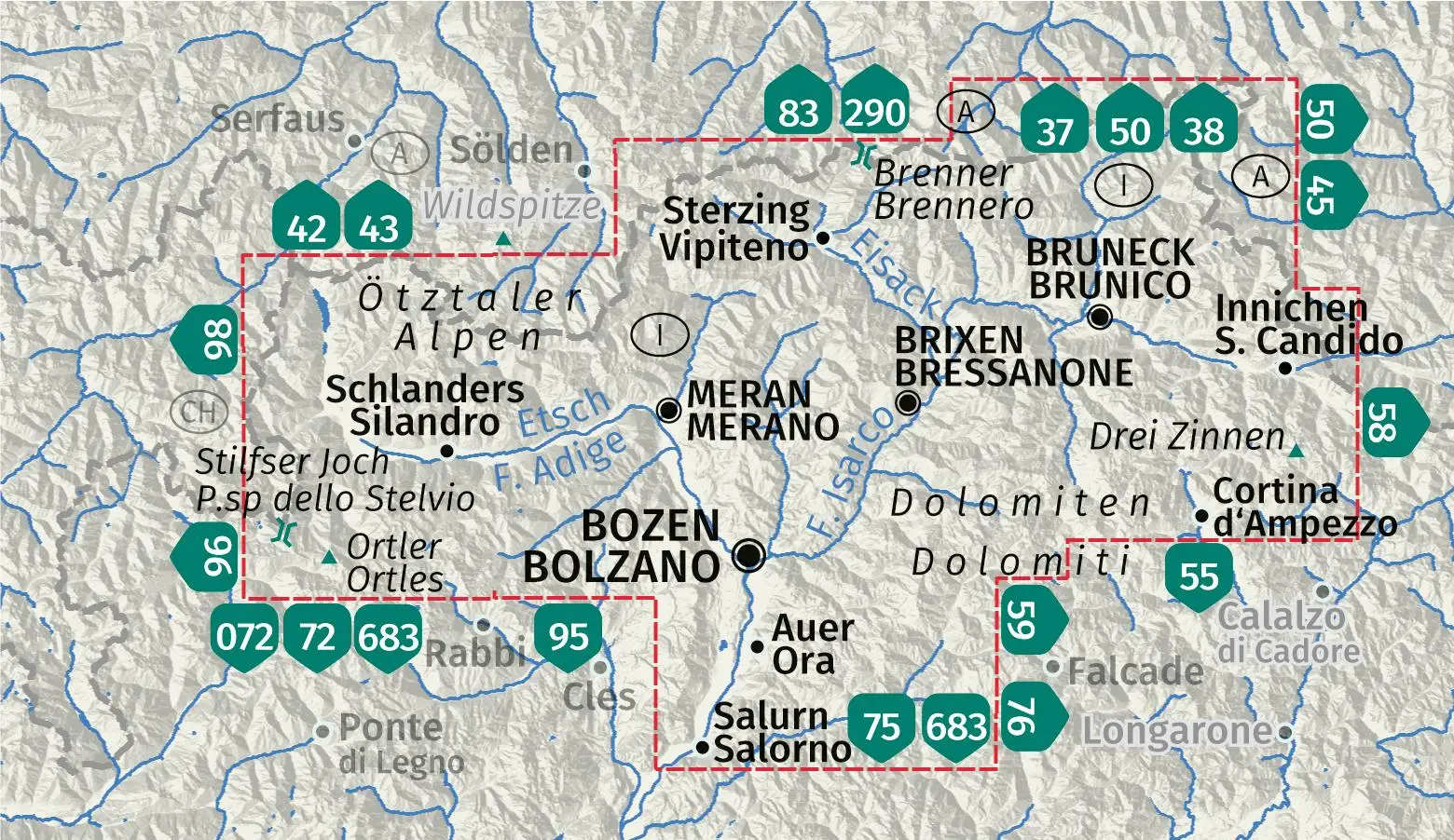 Bild: 9783991543008 | KOMPASS Wanderkarten-Set 699 Südtirol / Alto Adige / South Tyrol (4...
