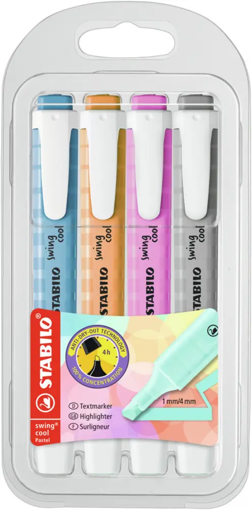 Cover: 4006381573108 | STABILO swing cool Pastel 4er Etui | In Karton | 2022