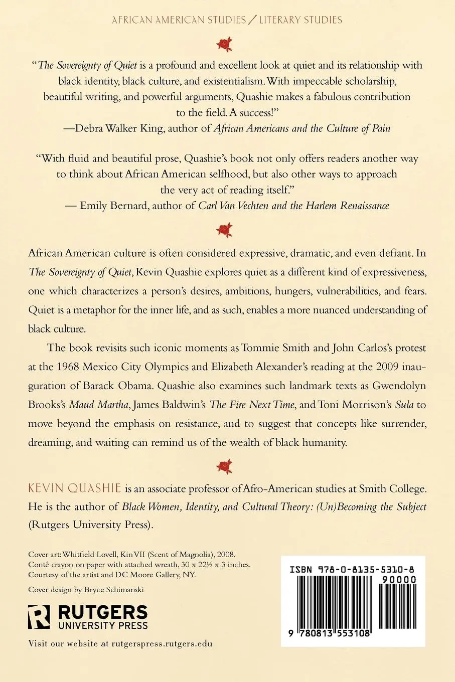 Rückseite: 9780813553108 | The Sovereignty of Quiet | Beyond Resistance in Black Culture | Buch