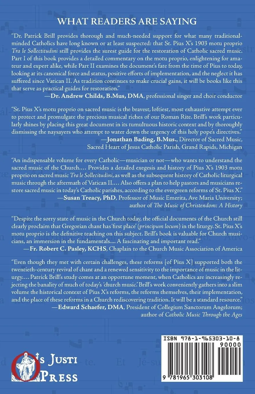 Rückseite: 9781965303108 | The Great Sacred Music Reform of Pope St. Pius X | Patrick John Brill