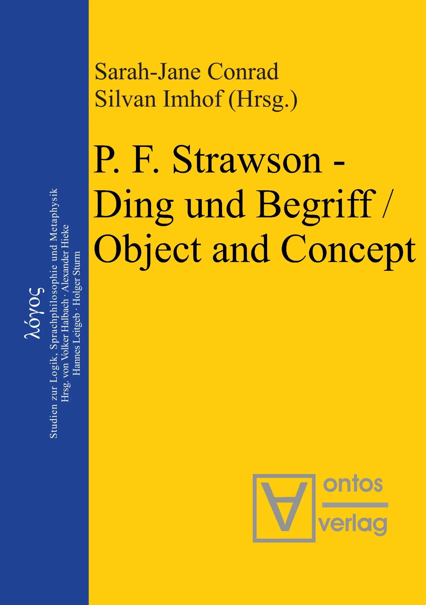 Cover: 9783110323108 | P. F. Strawson - Ding und Begriff / Object and Concept | Imhof (u. a.)
