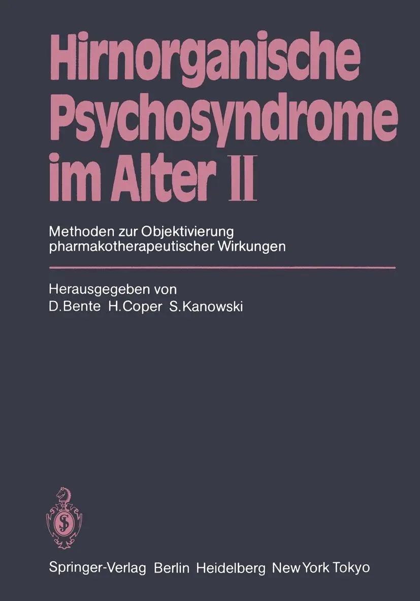 Cover: 9783540153108 | Hirnorganische Psychosyndrome im Alter II | D. Bente (u. a.) | Buch