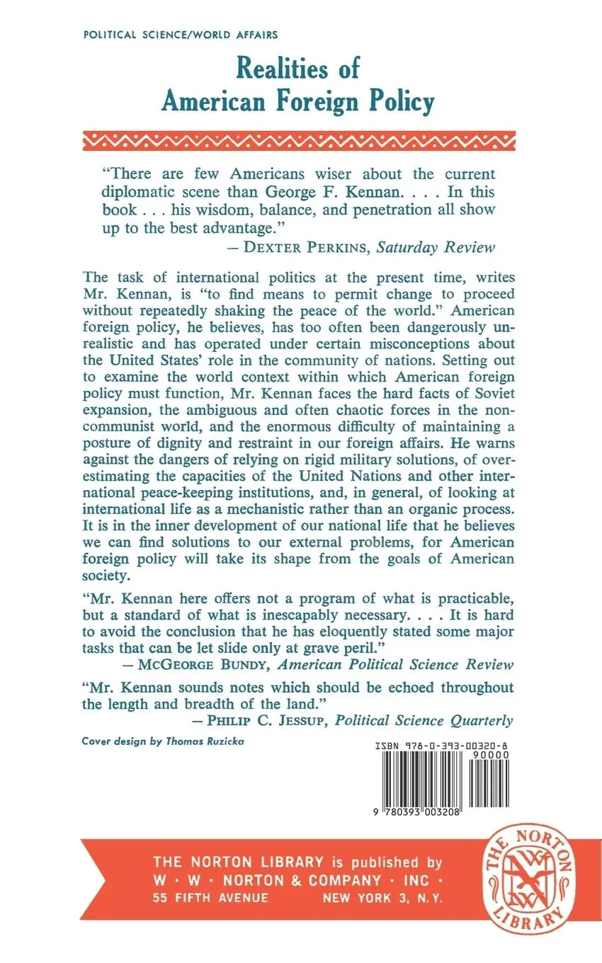 Rückseite: 9780393003208 | Realities of American Foreign Policy | George F. Kennan | Taschenbuch
