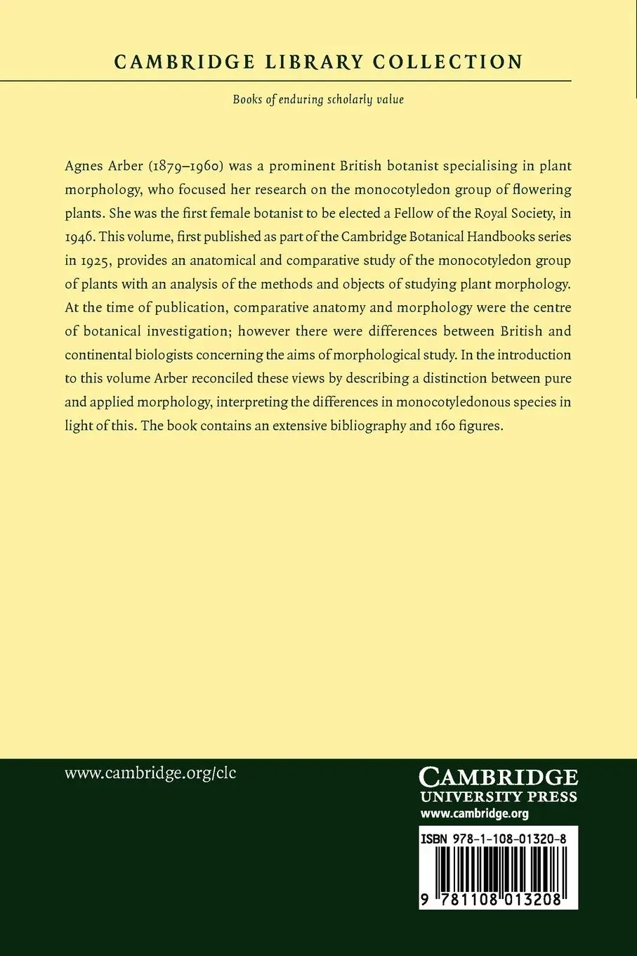 Rückseite: 9781108013208 | Monocotyledons | A Morphological Study | Agnes Arber (u. a.) | Buch