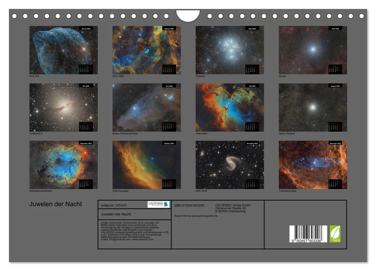 Bild: 9783457603208 | Juwelen der Nacht (Wandkalender 2026 DIN A4 quer), CALVENDO...