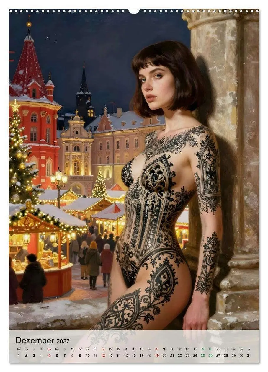 Bild: 9783516793208 | Tattoo Engel (hochwertiger Premium Wandkalender 2027 DIN A2 hoch),...