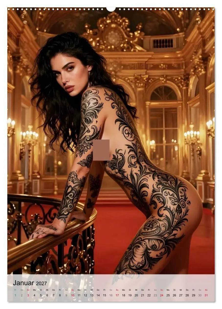 Bild: 9783516793208 | Tattoo Engel (hochwertiger Premium Wandkalender 2027 DIN A2 hoch),...