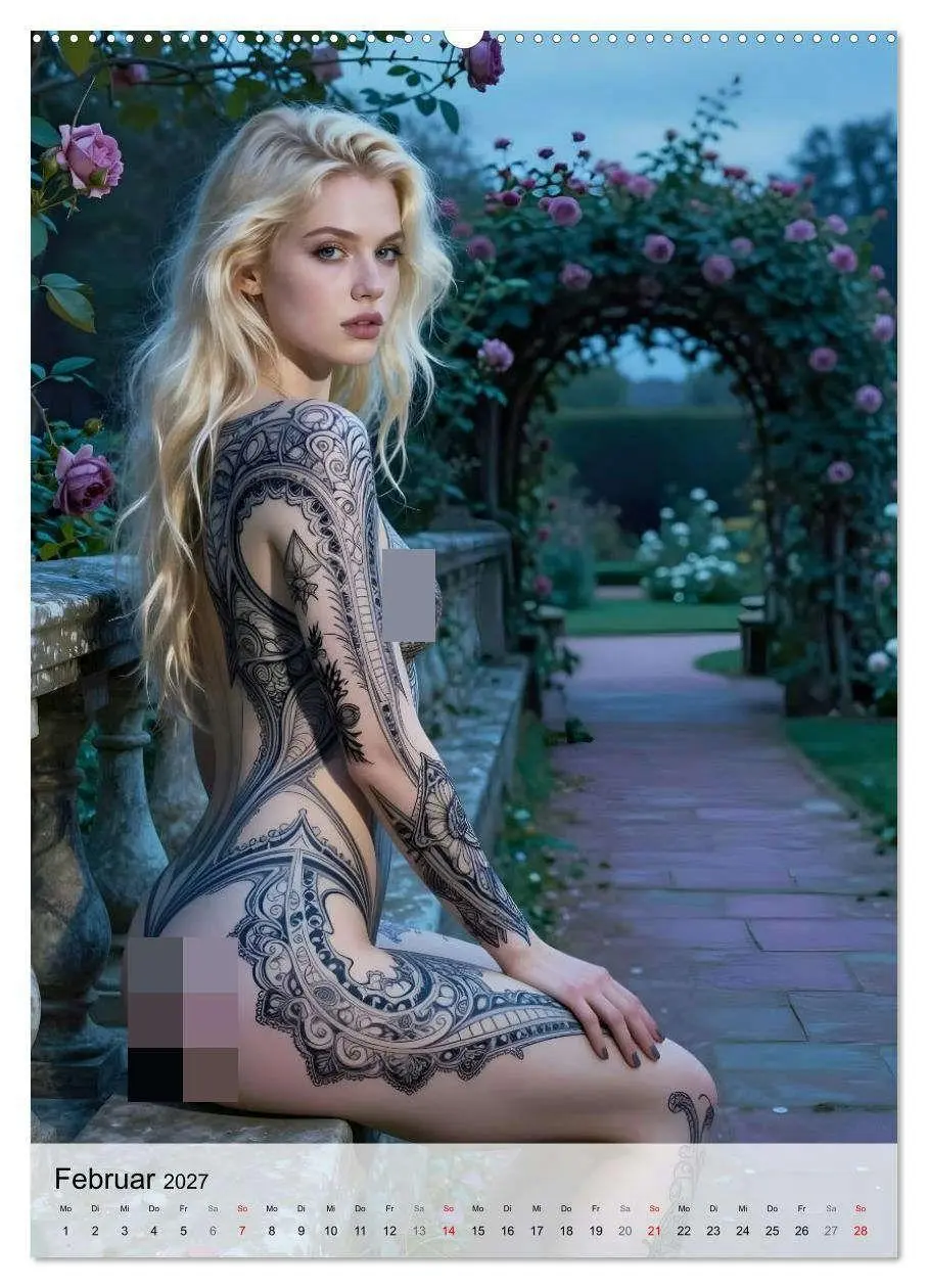 Bild: 9783516793208 | Tattoo Engel (hochwertiger Premium Wandkalender 2027 DIN A2 hoch),...