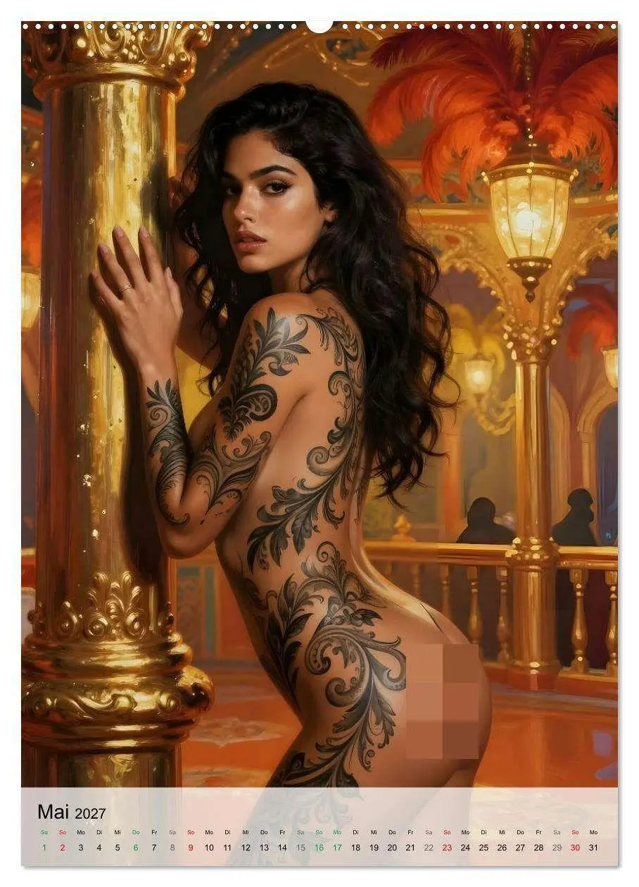 Bild: 9783516793208 | Tattoo Engel (hochwertiger Premium Wandkalender 2027 DIN A2 hoch),...