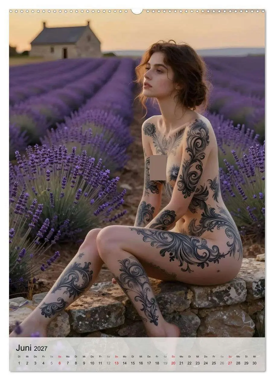 Bild: 9783516793208 | Tattoo Engel (hochwertiger Premium Wandkalender 2027 DIN A2 hoch),...