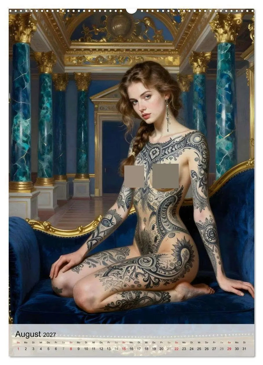 Bild: 9783516793208 | Tattoo Engel (hochwertiger Premium Wandkalender 2027 DIN A2 hoch),...