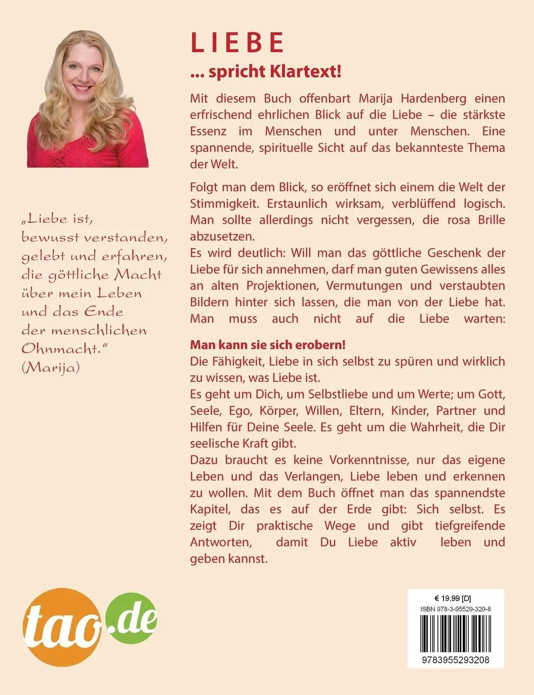 Rückseite: 9783955293208 | LIEBE ... spricht Klartext! | Marija Hardenberg | Taschenbuch | 316 S.