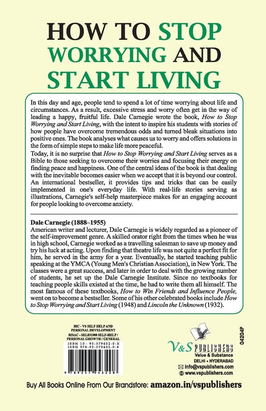 Rückseite: 9789357943208 | How To Stop Worrying And Start Living | Dale Carnegie | Taschenbuch