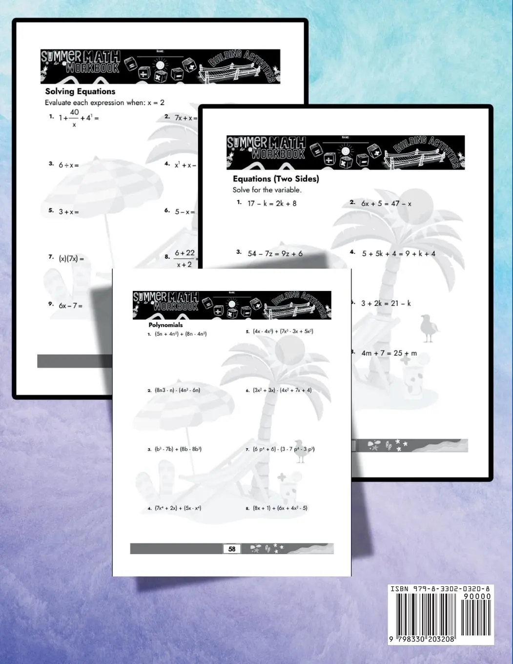 Rückseite: 9798330203208 | Summer Math Workbook 9-10 Grade Bridge Building Activities | Building