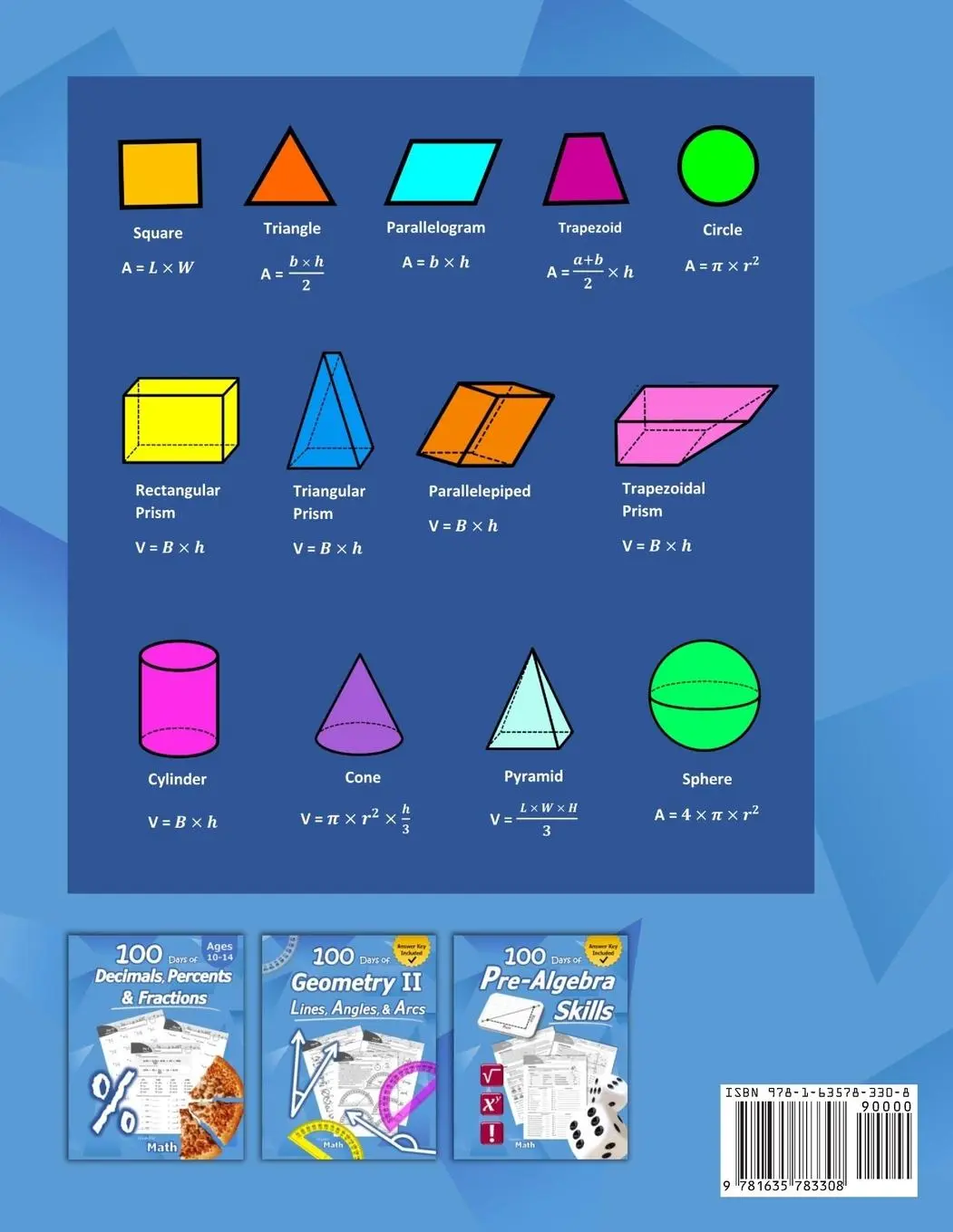 Rückseite: 9781635783308 | Humble Math - Area, Perimeter, Volume, &amp; Surface Area | Humble Math