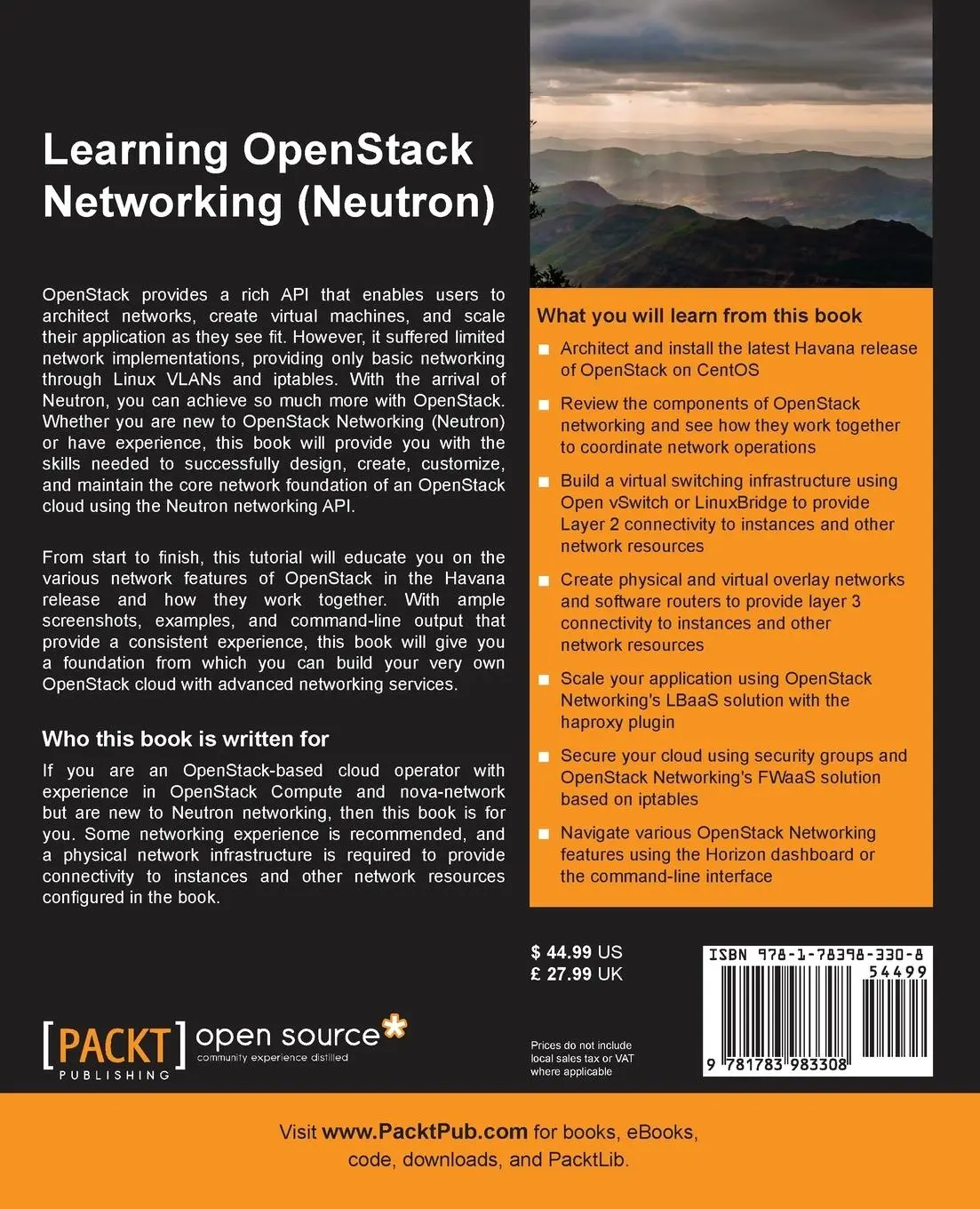 Rückseite: 9781783983308 | Learning OpenStack Networking (Neutron) | James Denton | Taschenbuch