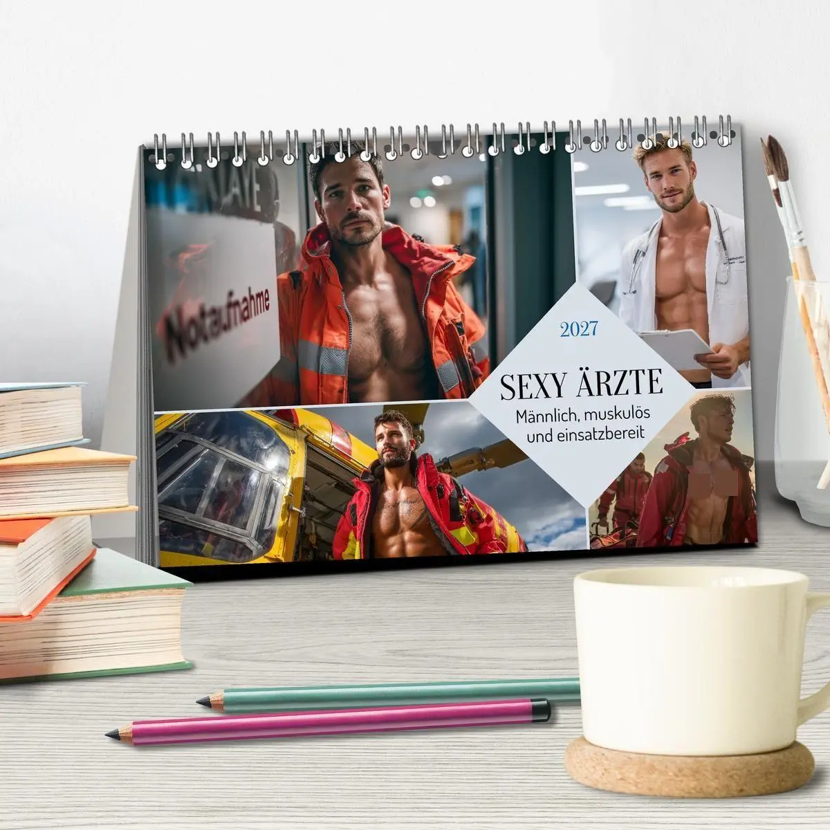 Bild: 9783516923308 | SEXY ÄRZTE - Männlich, muskulös und einsatzbereit (Tischkalender...
