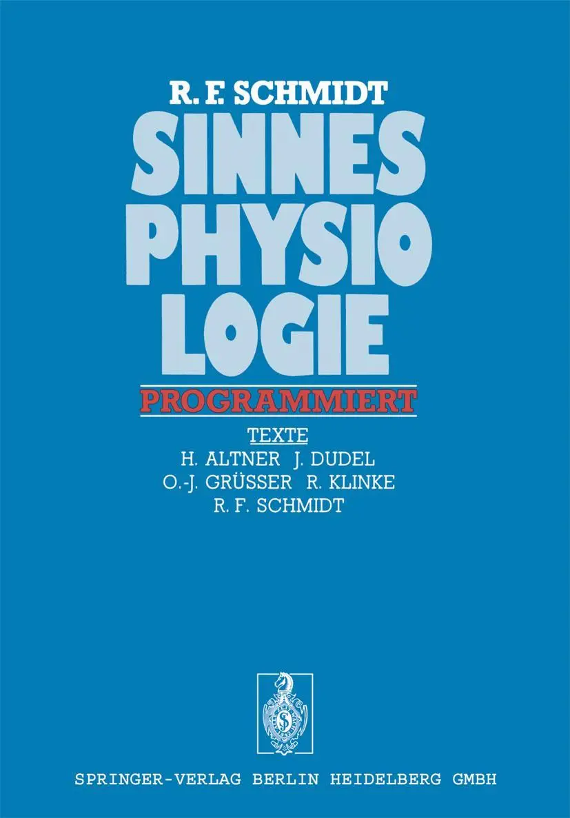 Cover: 9783540063308 | Sinnesphysiologie programmiert | Robert F. Schmidt | Taschenbuch | x