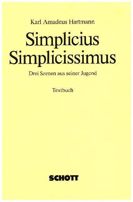 Cover: 9783795733308 | Simplicius Simplicissimus | Karl Amadeus Hartmann | Broschüre | 23 S.