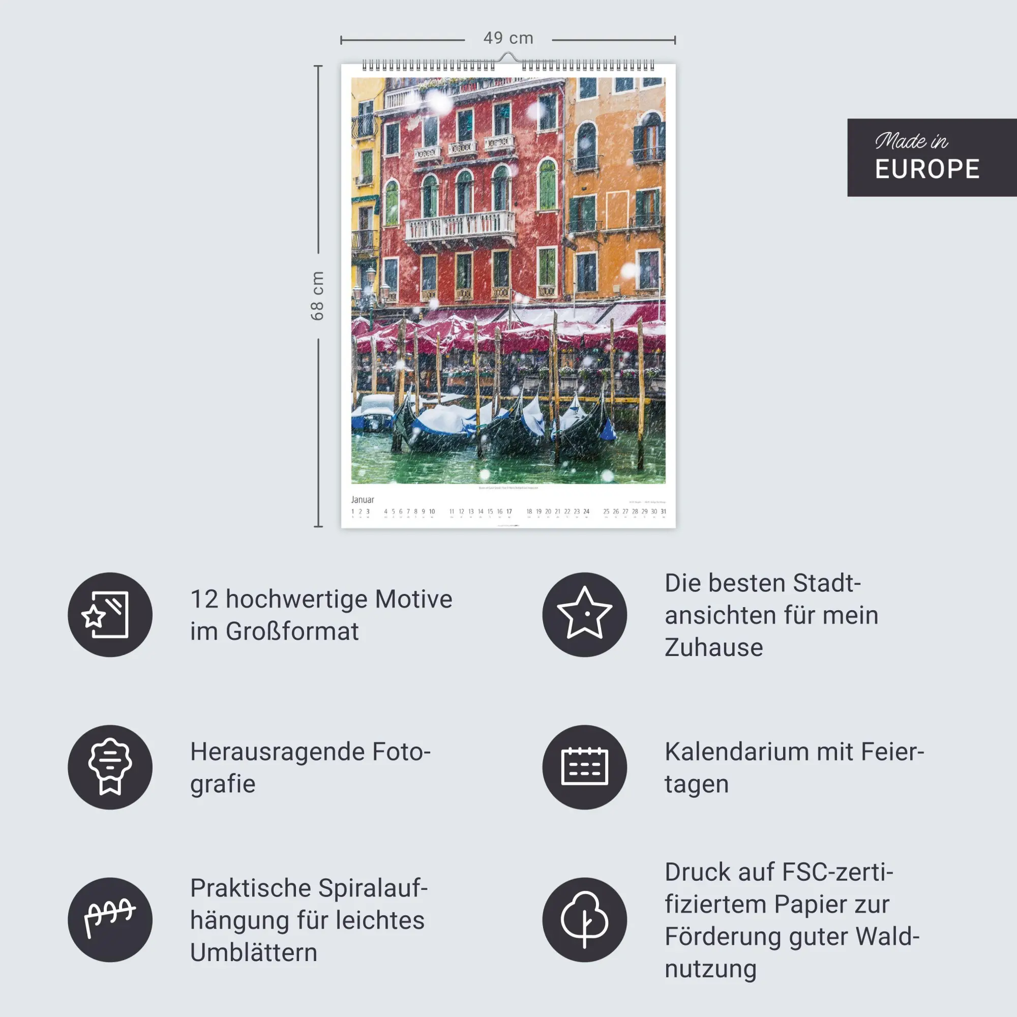 Bild: 9783839903308 | Venezia Kalender 2027 - La Serenissima | Kalender | Spiralbindung