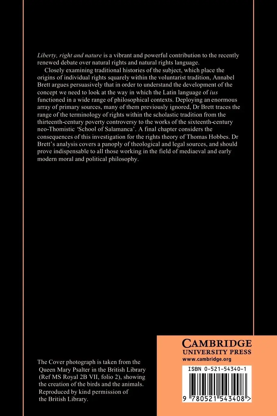 Rückseite: 9780521543408 | Liberty, Right and Nature | Annabel S. Brett (u. a.) | Taschenbuch