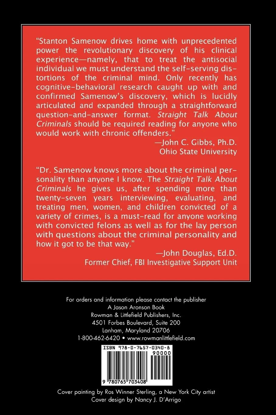 Rückseite: 9780765703408 | Straight Talk about Criminals | Stanton E. Samenow | Taschenbuch