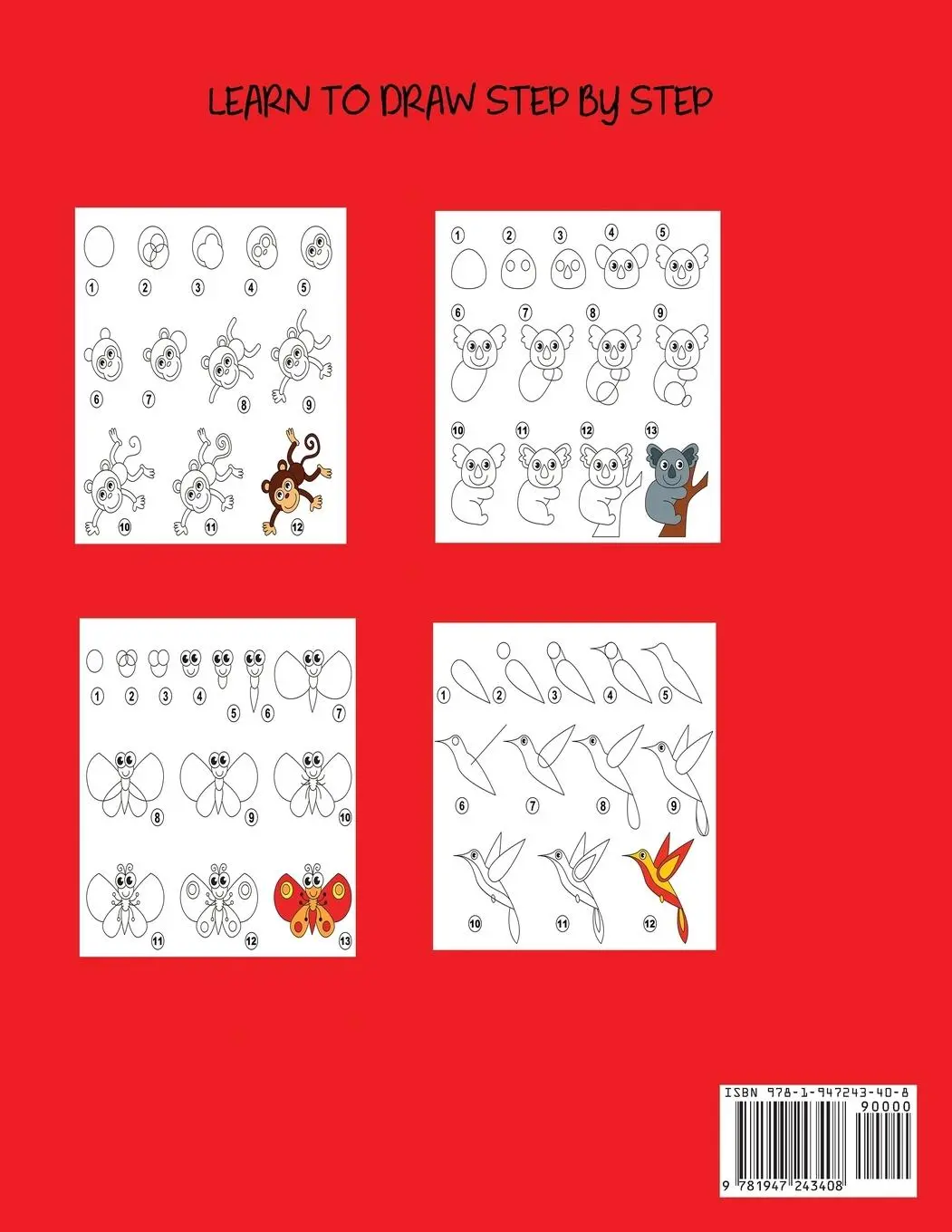 Rückseite: 9781947243408 | How to Draw Animals | Learn to Draw For Kids, Step by Step Drawing