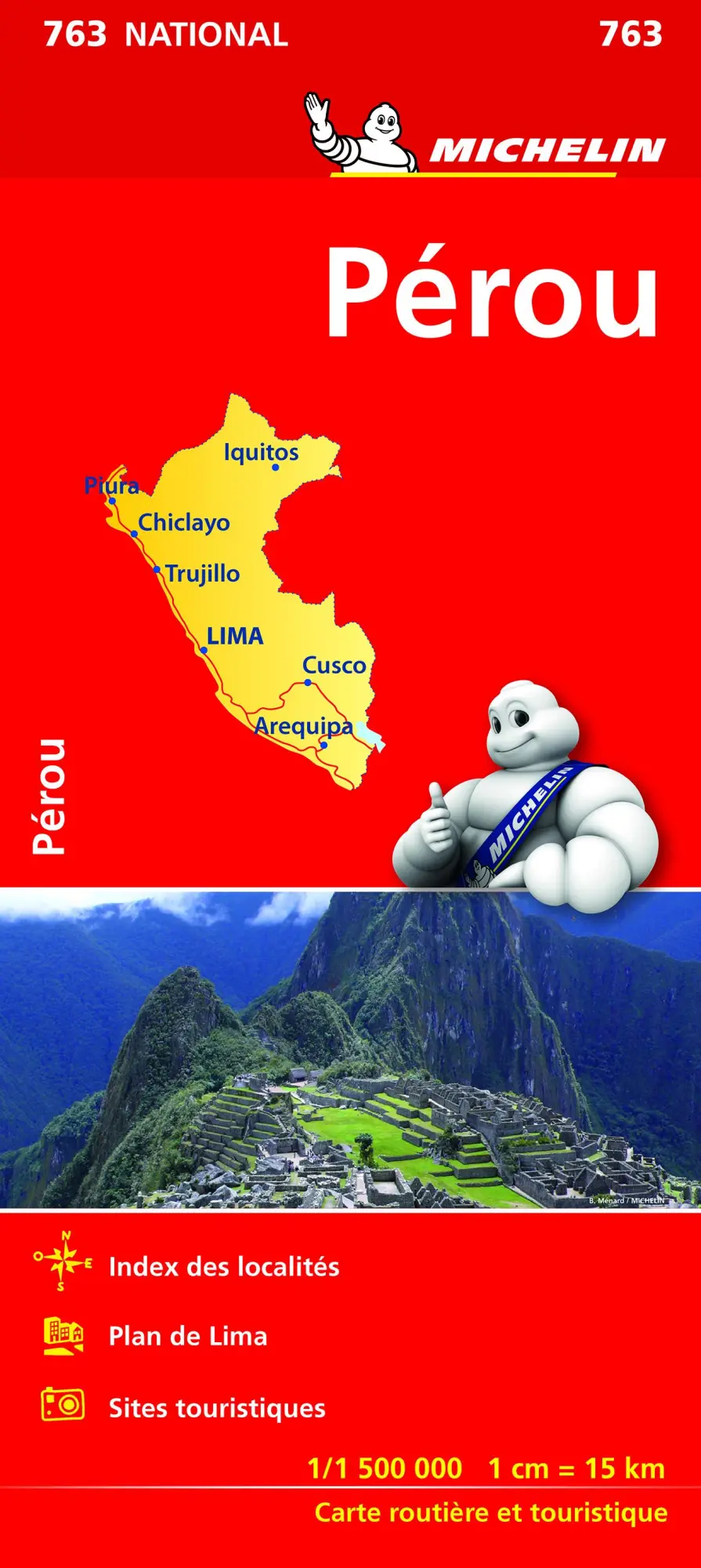 Cover: 9782067173408 | Pérou 1:1.500.000 | Michelin | (Land-)Karte | Carte nazionali | 1 S.