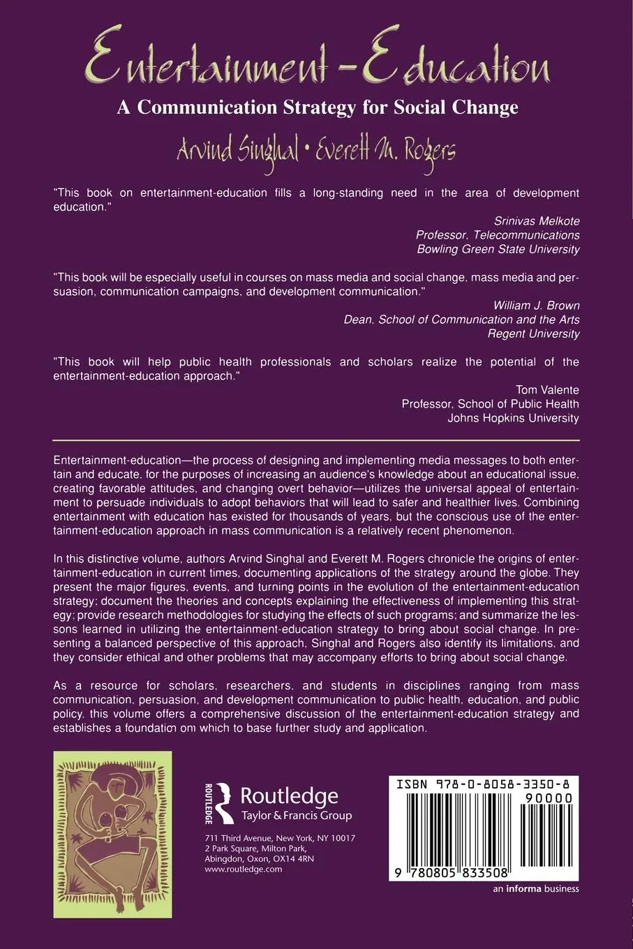 Rückseite: 9780805833508 | Entertainment-Education | A Communication Strategy for Social Change