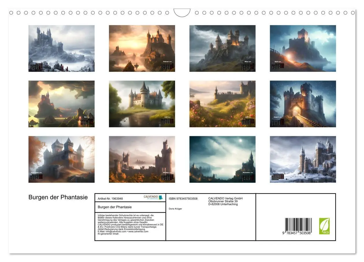 Bild: 9783457503508 | Burgen der Phantasie (Wandkalender 2026 DIN A3 quer), CALVENDO...