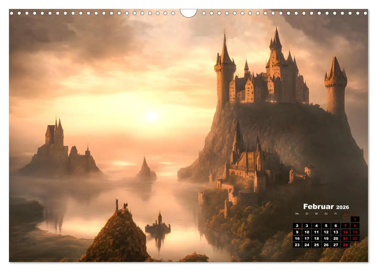 Bild: 9783457503508 | Burgen der Phantasie (Wandkalender 2026 DIN A3 quer), CALVENDO...