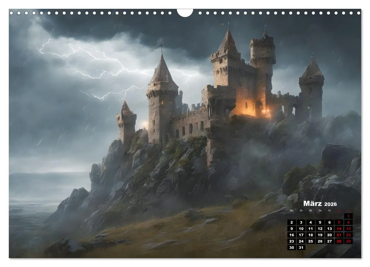 Bild: 9783457503508 | Burgen der Phantasie (Wandkalender 2026 DIN A3 quer), CALVENDO...