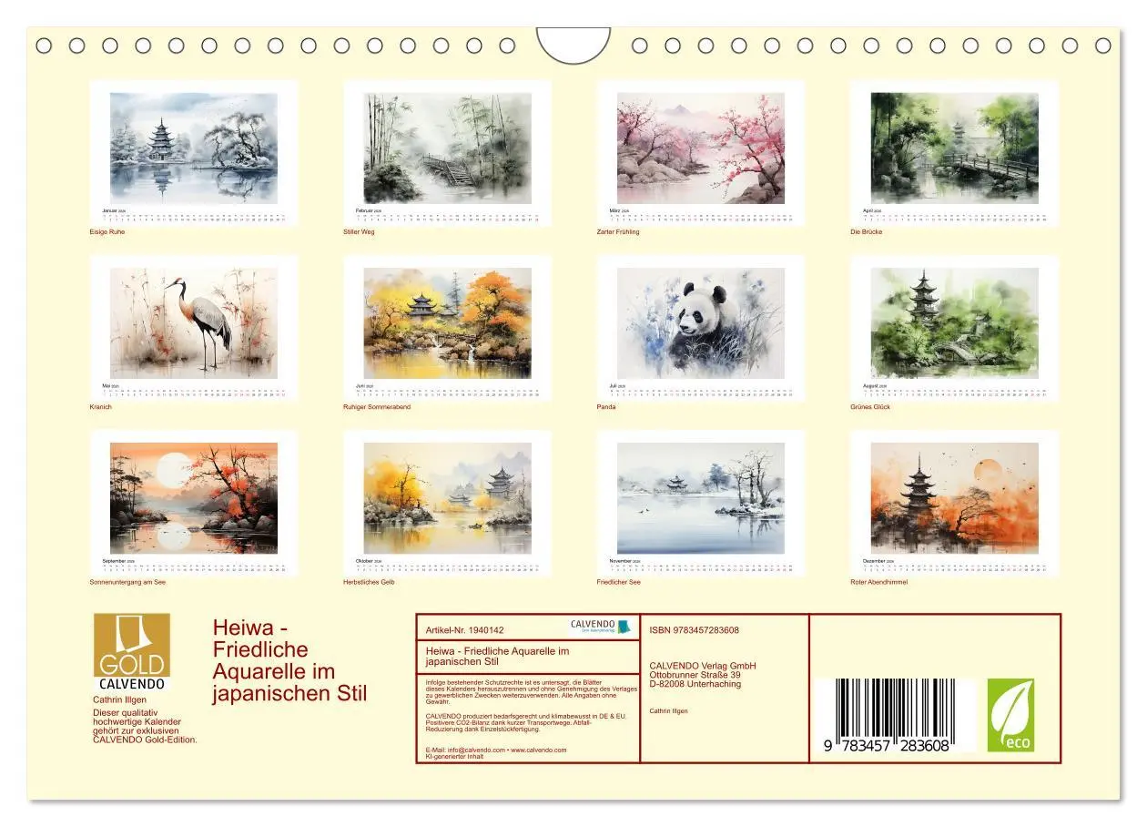 Bild: 9783457283608 | Heiwa - Friedliche Aquarelle im japanischen Stil (Wandkalender 2026...