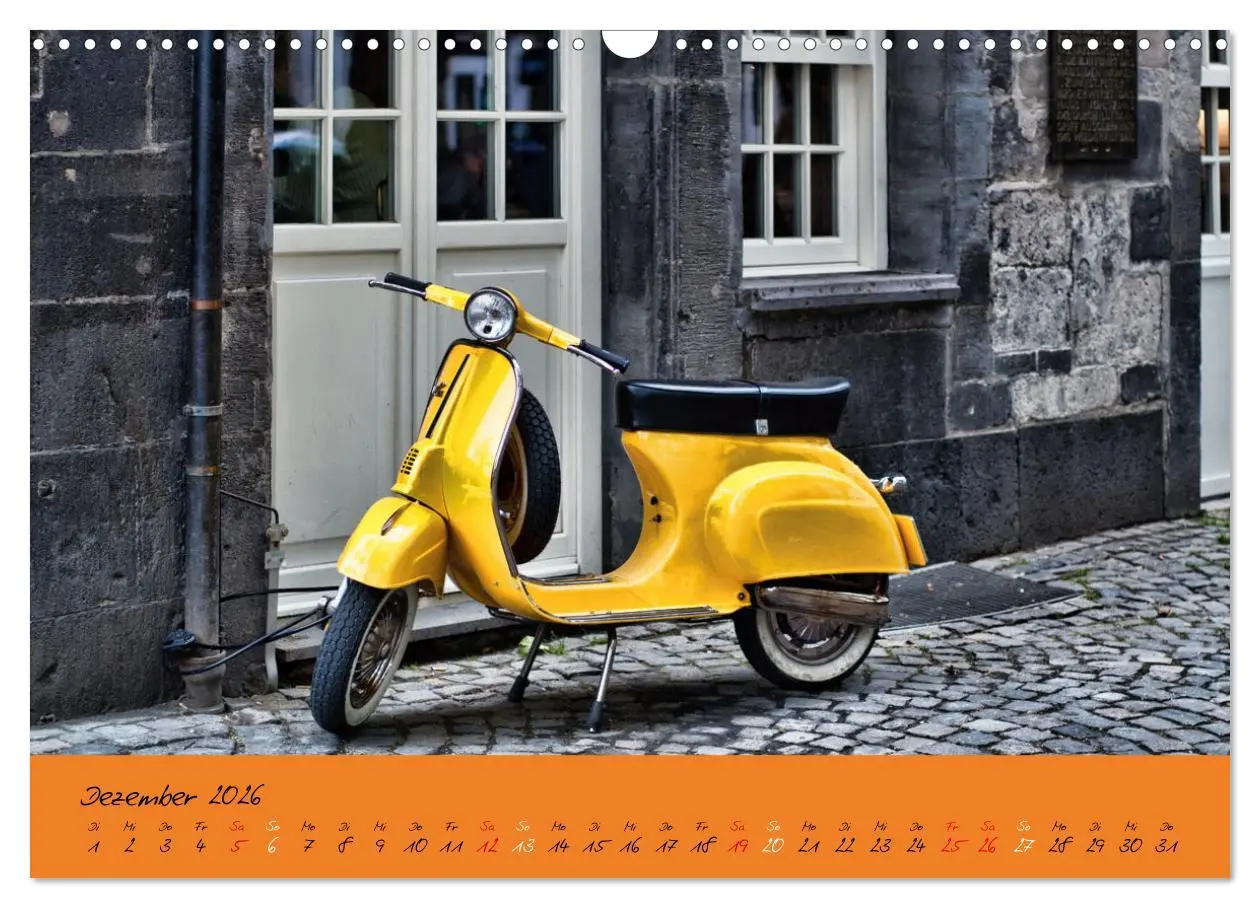 Bild: 9783457593608 | Vespa Liebe (Wandkalender 2026 DIN A3 quer), CALVENDO Monatskalender