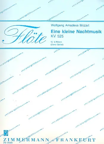 Cover: 9790010293608 | Eine kleine Nachtmusik | KV 525. 4 Flöten. | Wolfgang Amadeus Mozart