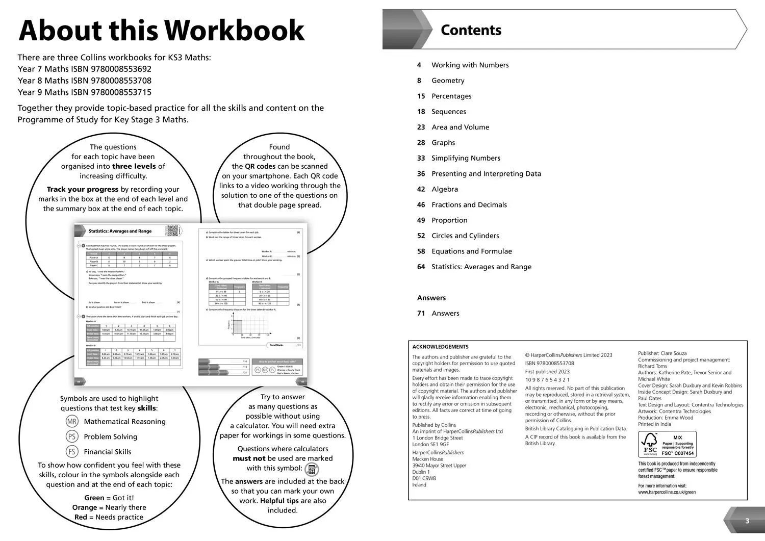 Bild: 9780008553708 | Ks3 Maths Year 8 Workbook | Ideal for Year 8 | Collins Collins Ks3