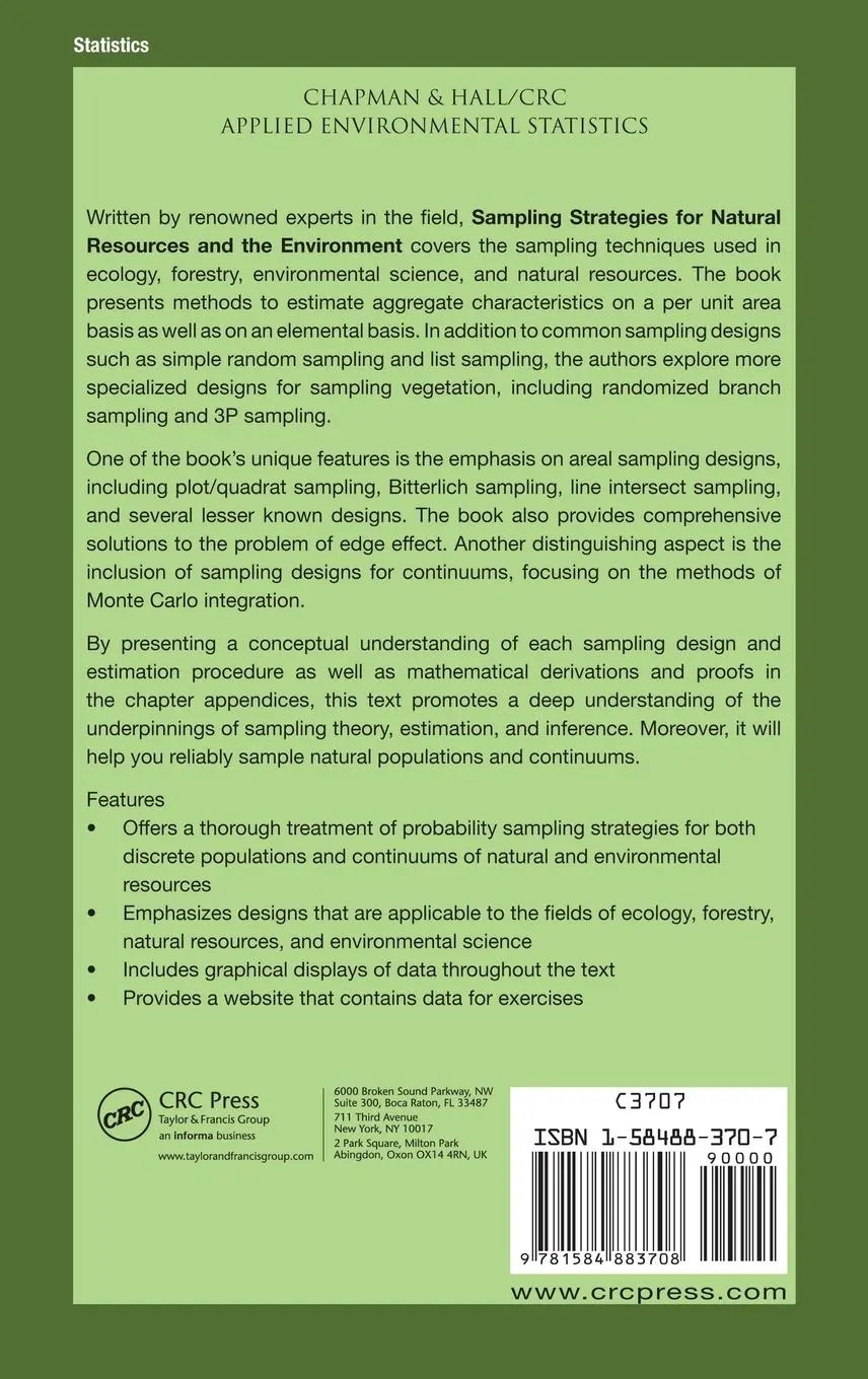 Rückseite: 9781584883708 | Sampling Strategies for Natural Resources and the Environment | Buch