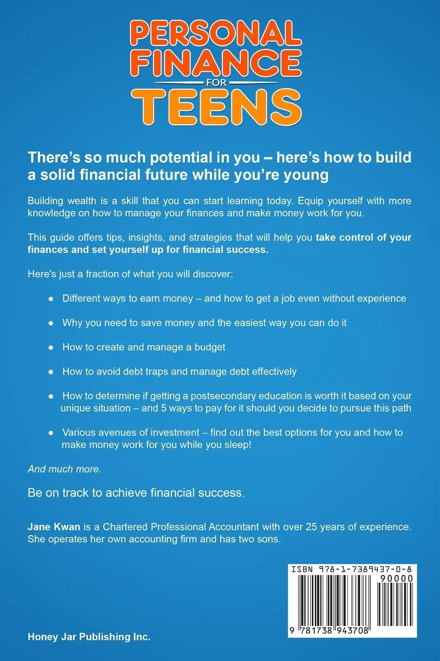 Rückseite: 9781738943708 | Personal Finance for Teens | Jane Kwan | Taschenbuch | Englisch | 2023