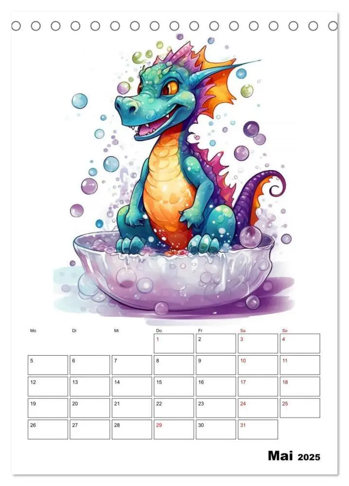 Bild: 9783435873708 | Niedliche Drachen (Tischkalender 2025 DIN A5 hoch), CALVENDO...