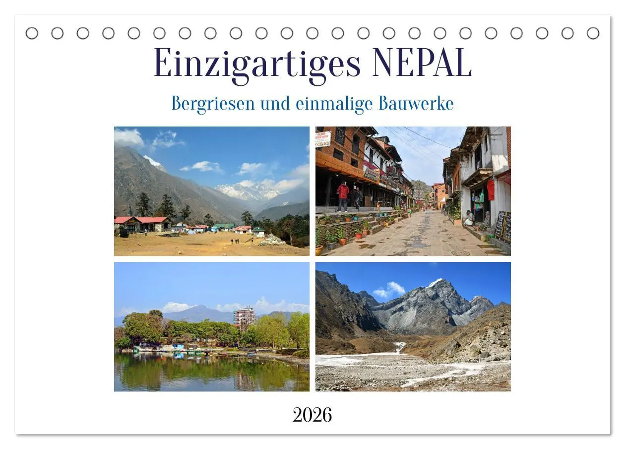 Cover: 9783457413708 | Einzigartiges NEPAL (Tischkalender 2026 DIN A5 quer), CALVENDO...