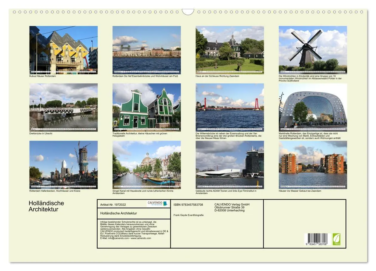 Bild: 9783457583708 | Holländische Architektur (Wandkalender 2026 DIN A2 quer), CALVENDO...