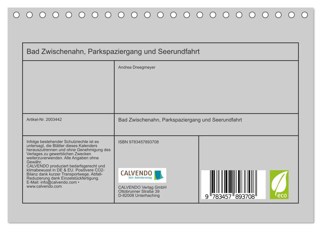 Bild: 9783457893708 | Bad Zwischenahn, Parkspaziergang und Seerundfahrt (Tischkalender...