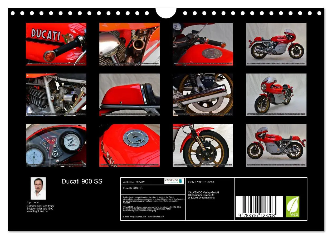 Bild: 9783516123708 | Ducati 900 SS (Wandkalender 2026 DIN A4 quer), CALVENDO Monatskalender
