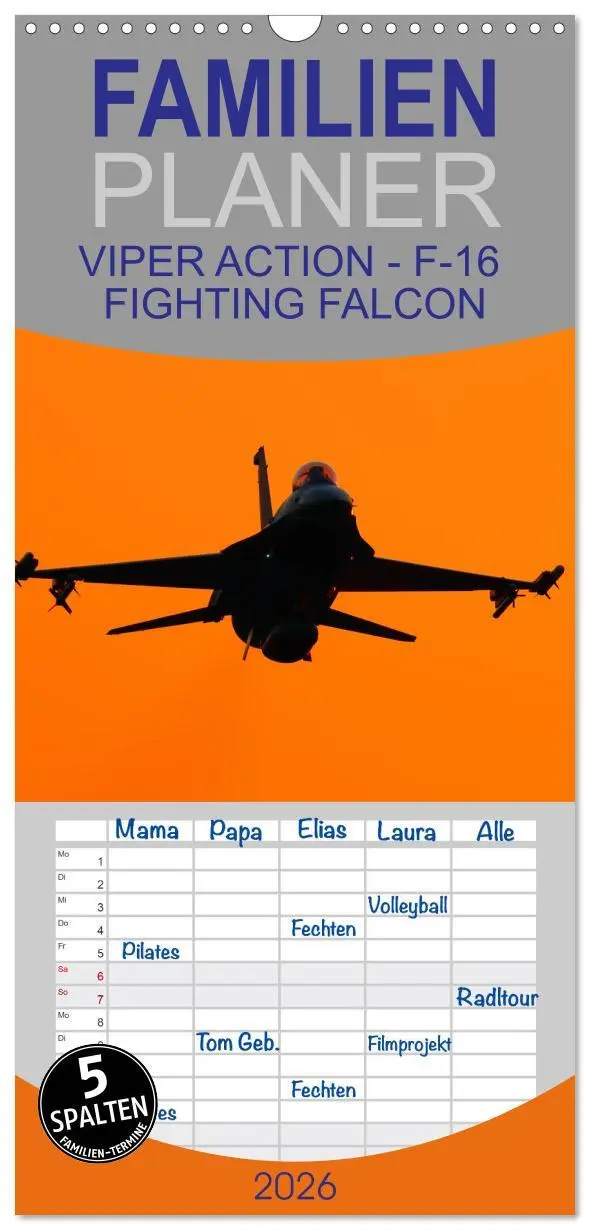 Cover: 9783516503708 | Familienplaner 2026 - VIPER ACTION - F-16 FIGHTING FALCON mit 5...