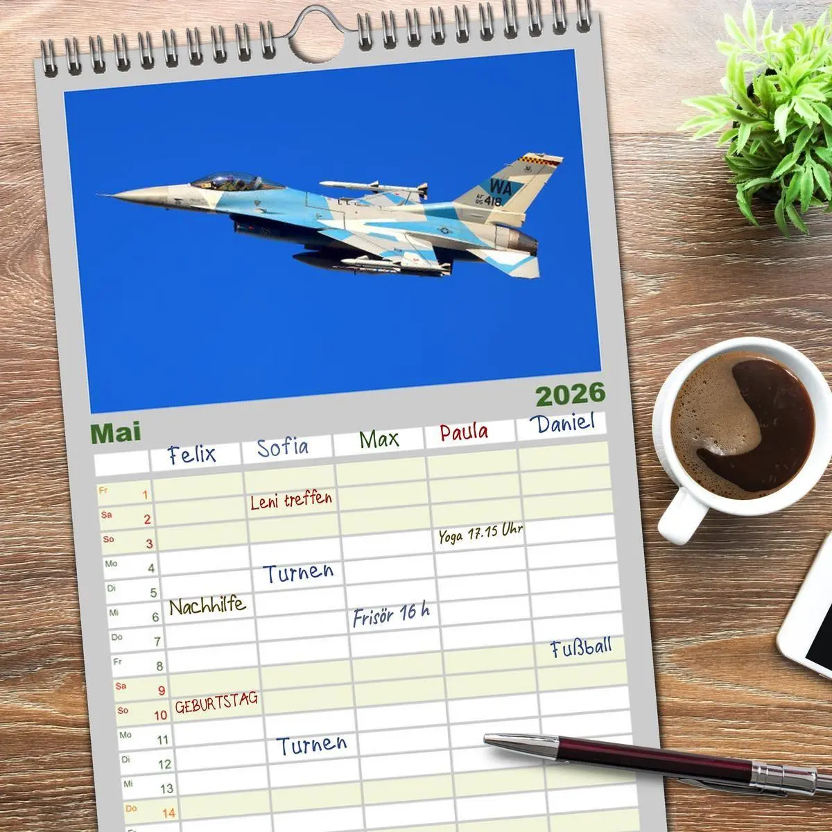 Bild: 9783516503708 | Familienplaner 2026 - VIPER ACTION - F-16 FIGHTING FALCON mit 5...