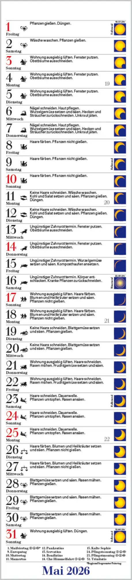 Bild: 9783731883708 | Mond-Langplaner 2026 | Verlag Korsch | Kalender | 13 S. | Deutsch