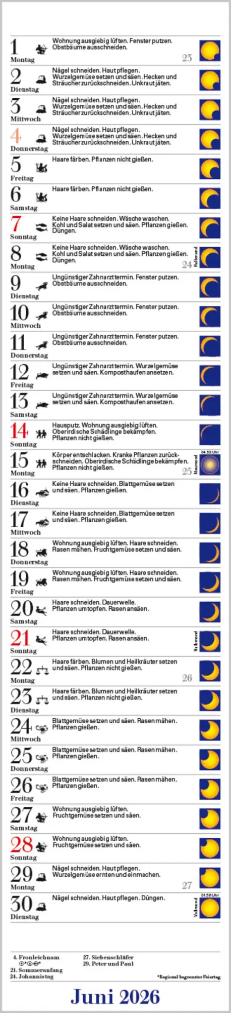 Bild: 9783731883708 | Mond-Langplaner 2026 | Verlag Korsch | Kalender | 13 S. | Deutsch