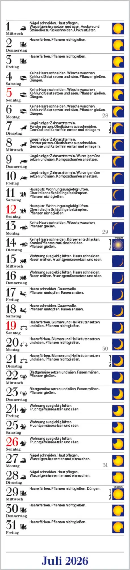 Bild: 9783731883708 | Mond-Langplaner 2026 | Verlag Korsch | Kalender | 13 S. | Deutsch