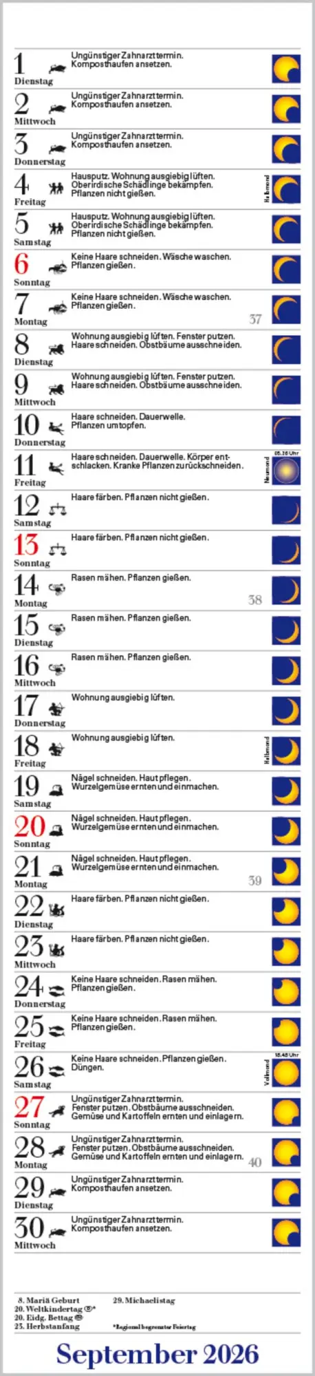 Bild: 9783731883708 | Mond-Langplaner 2026 | Verlag Korsch | Kalender | 13 S. | Deutsch
