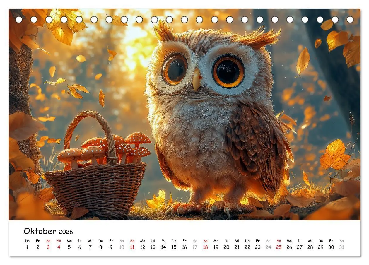 Bild: 9783457333808 | Eulen im Wald - Die geheimen Jobs und Aufgaben (Tischkalender 2026...